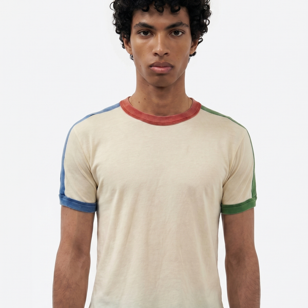 Cropped Color-Block Ringer Tee