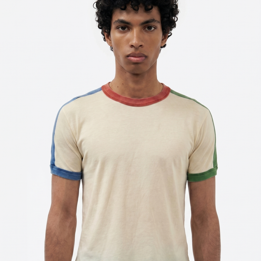 Cropped Color-Block Ringer Tee