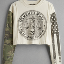 Mismatched Sleeve Long Sleeve Top