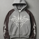 Raglan Tribal Zip Hoodie