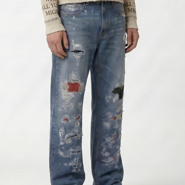 American Flag Patchwork Denim