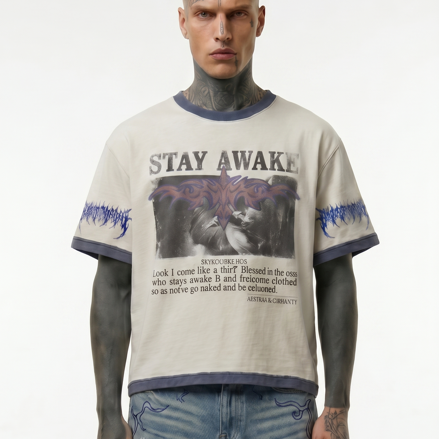 Stay Awake Ringer Tee