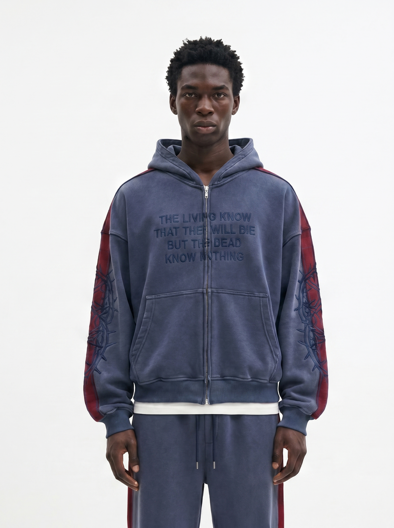 Cropped Inside-Out Zip Hoodie