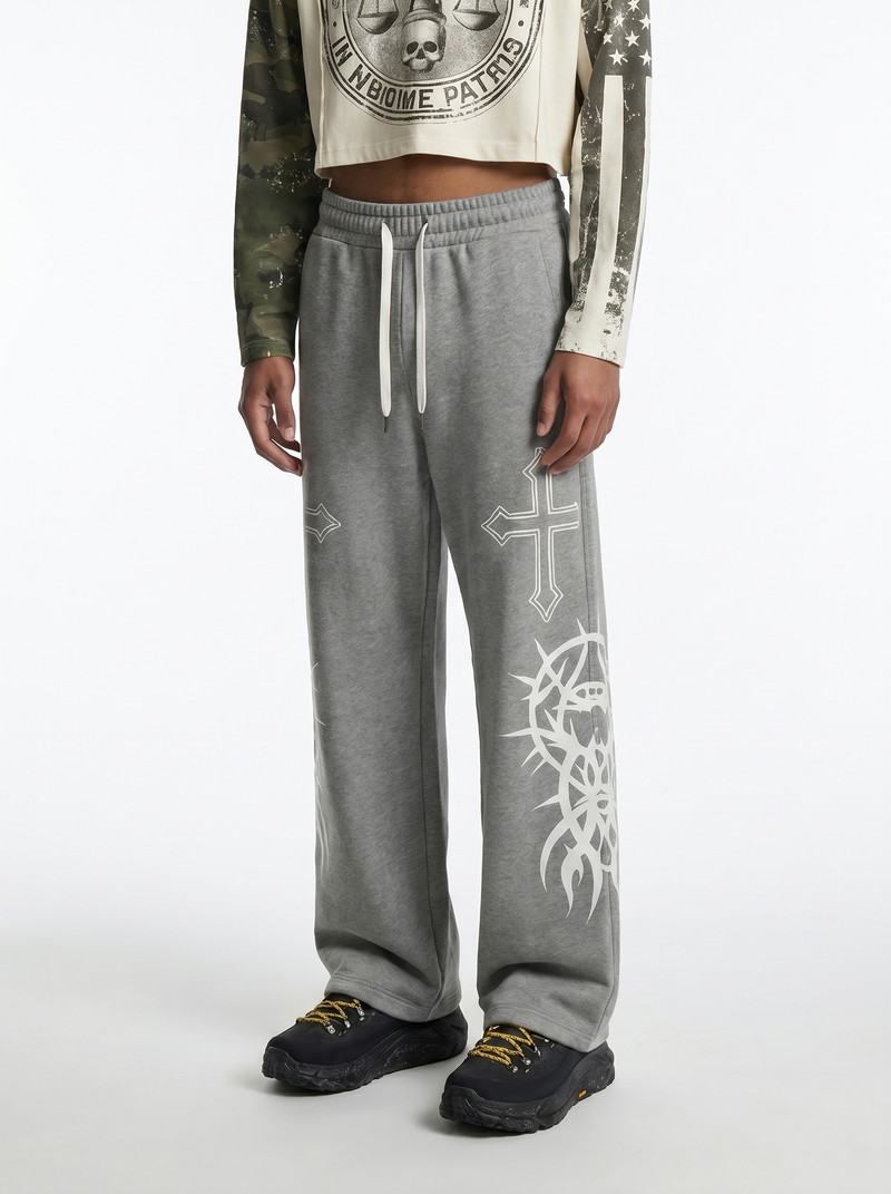 Wide Leg Tribal Sweatpant